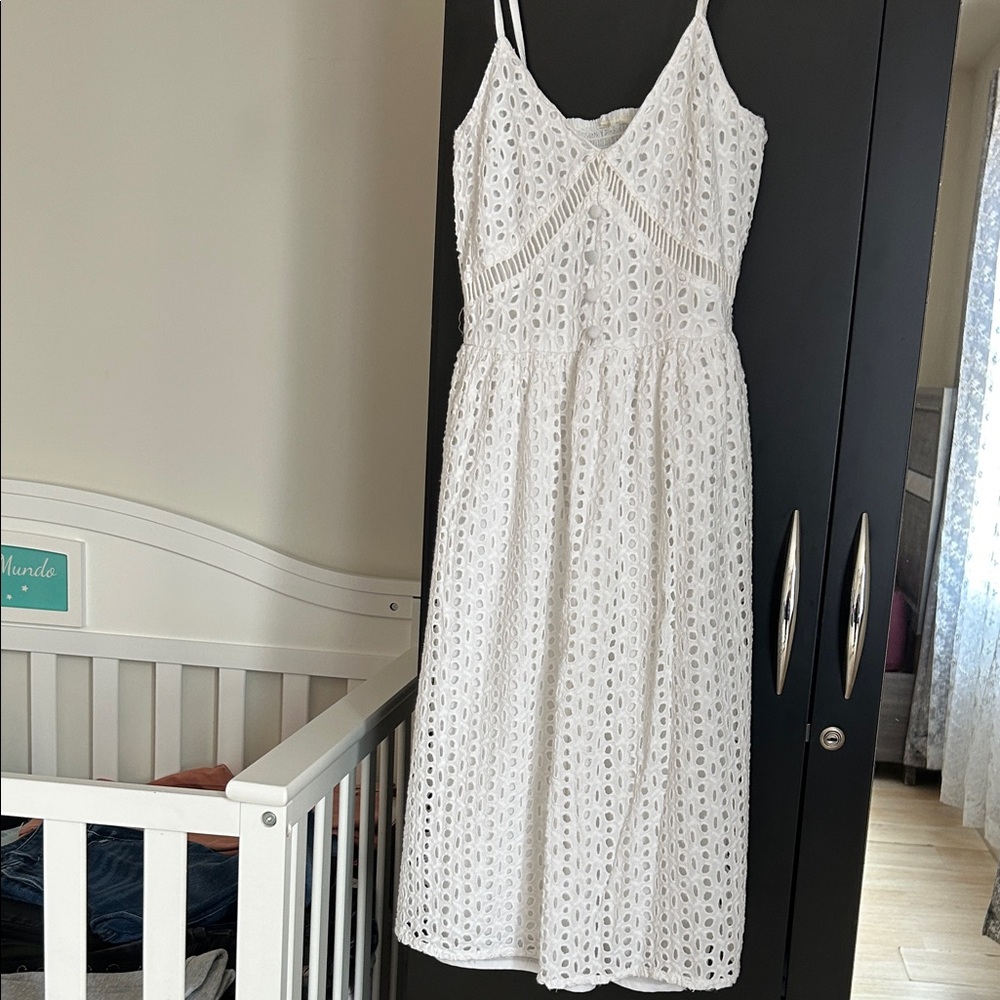 Elegant White Eyelet Dress
